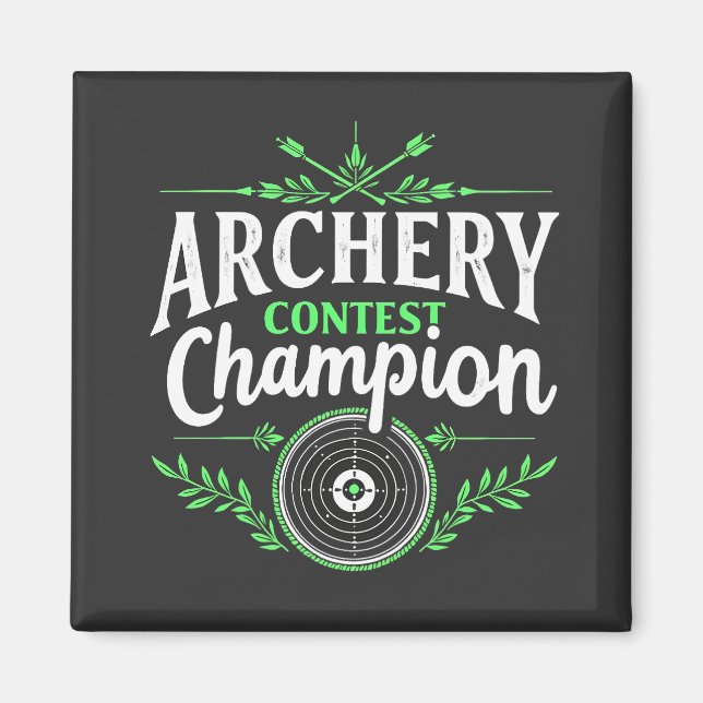 Archery Contest Champion Competition Bow And Arrow Magnet (Front)