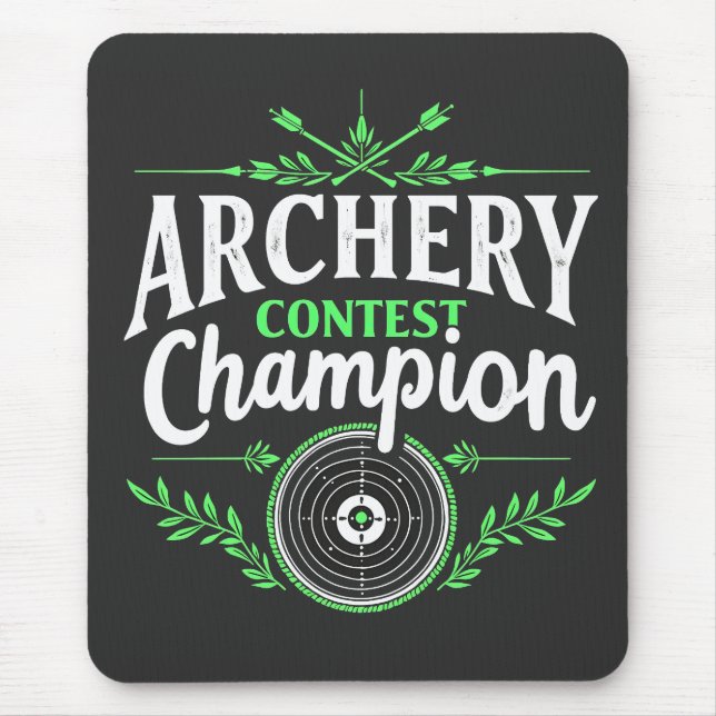 Archery Contest Champion Competition Bow And Arrow Mouse Pad (Front)