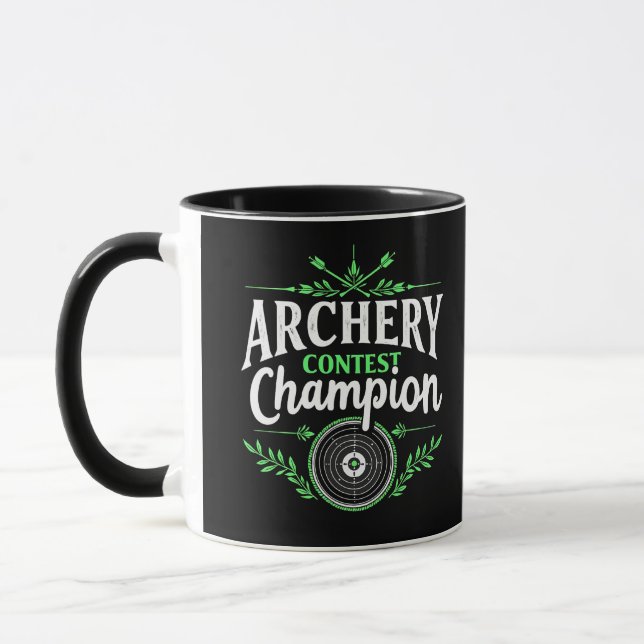 Archery Contest Champion Competition Bow And Arrow Mug (Left)