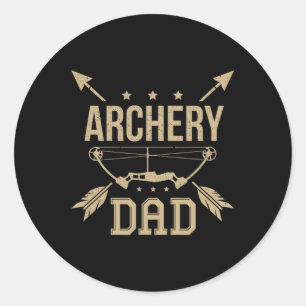 Archery Dad Bow Arrow Hunting Gift Shooting Race Classic Round Sticker