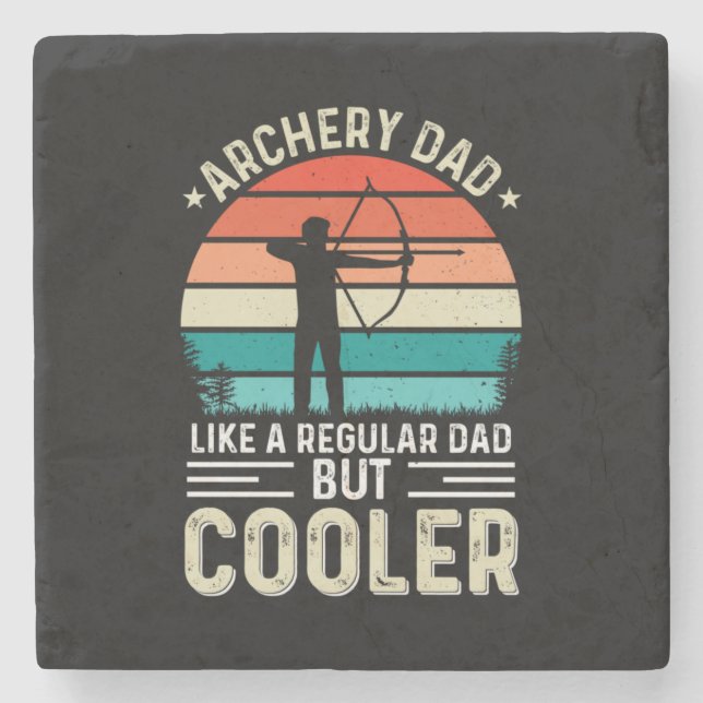 Archery Dad Stone Coaster (Front)