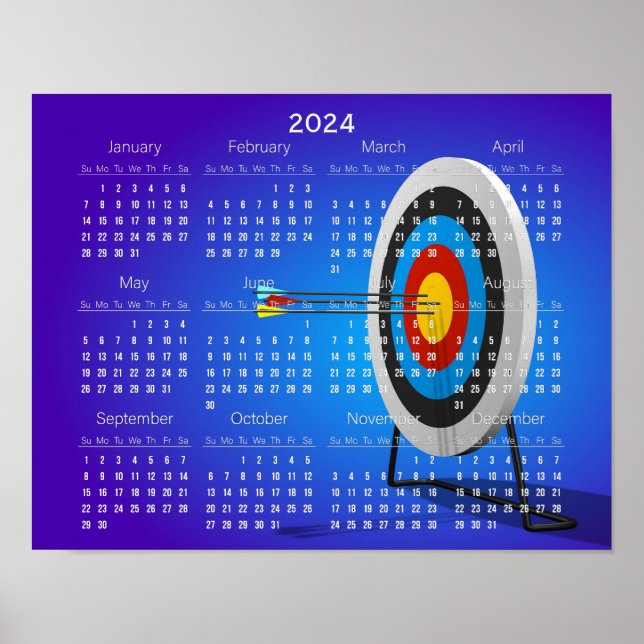 Archery Design 2024 Calendar Poster (Front)