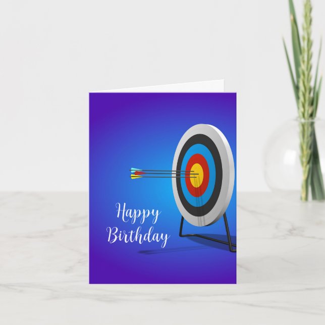 Archery Design Birthday Greeting Card (Front)