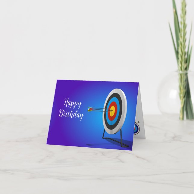 Archery Design Birthday Greeting Card (Front)