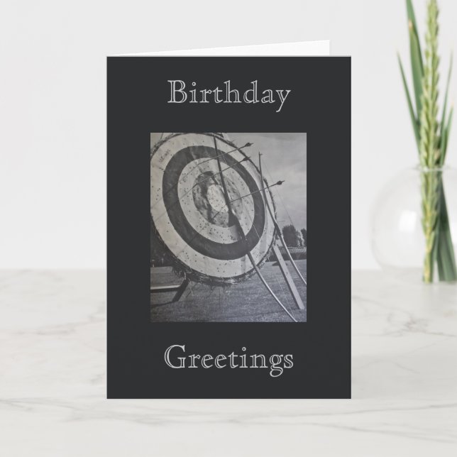 Archery Equipment Birthday Greetings Card (Front)