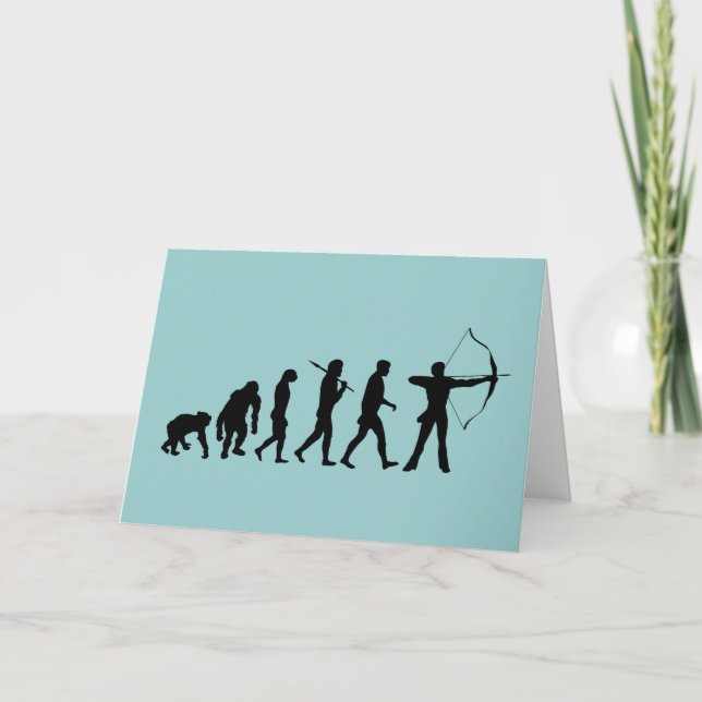 Archery Evolution of an Archery Bow and Arrow Card (Front)