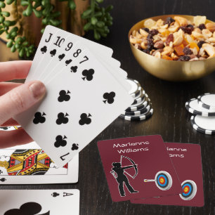 Archery Female Archer Silhouette and Target Playing Cards