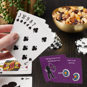 Archery Female Archer Silhouette and Target Playing Cards