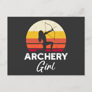 Archery Girl Bow and Arrow Holiday Postcard