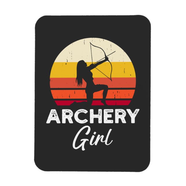 Archery Girl Bow and Arrow Magnet (Vertical)