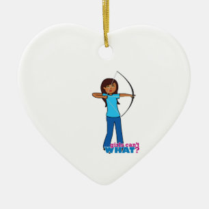 Archery Girl Ceramic Tree Decoration