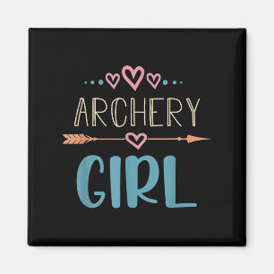 Archery Girl Female Archer Quote Cute Hearts Arrow Magnet