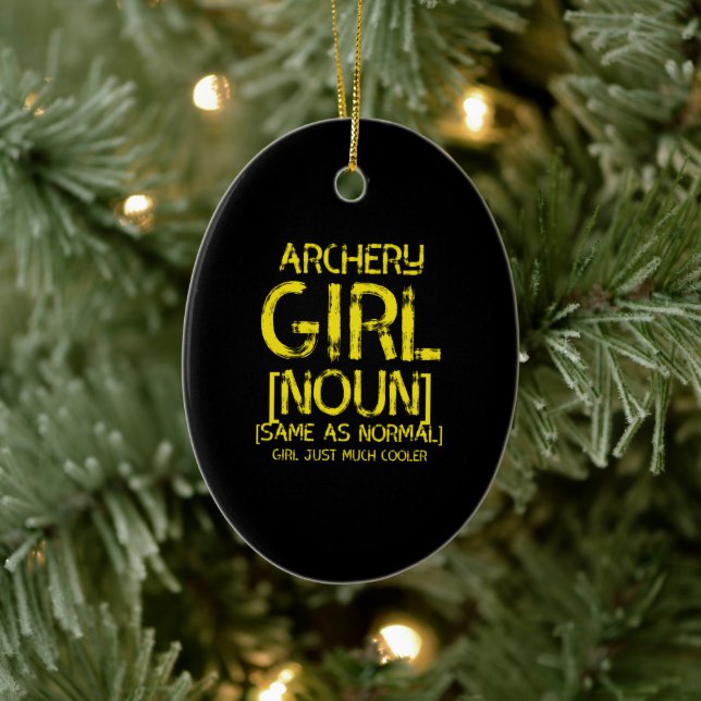 Archery girl noun ceramic ornament (Tree)