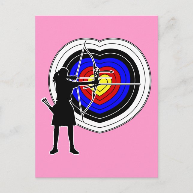 Archery heart-target2 postcard (Front)