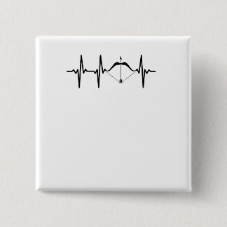 Archery Heartbeat Bow and Arrow Archer 15 Cm Square Badge