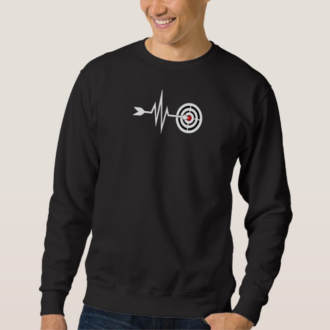 Archery Heartbeat Bow And Arrow  Hunter Raglan Sweatshirt (Front)