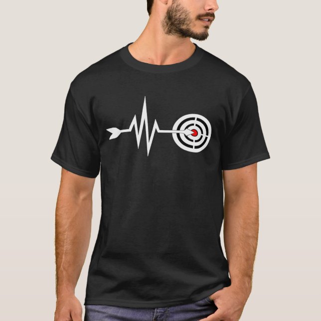 Archery Heartbeat  Bow And Arrow Lover  Hunter T-Shirt (Front)