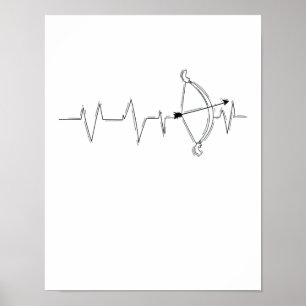 archery heartbeat for arrow and bow poster