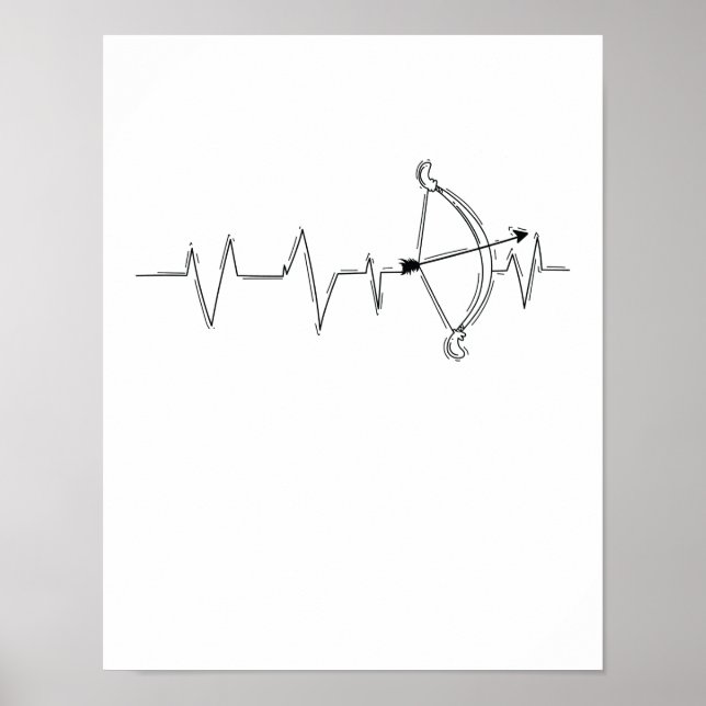 archery heartbeat for arrow and bow poster (Front)