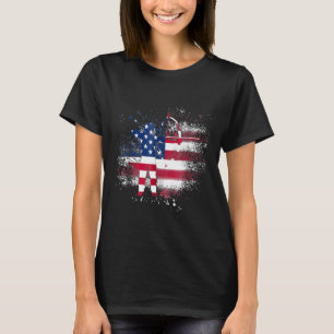 Archery Independence Day Patriotic Us Flag T-Shirt