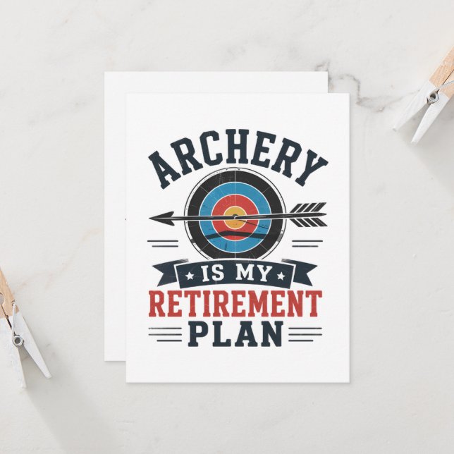 Archery Is My Retirement Plan Archer Invitation (Front/Back In Situ)