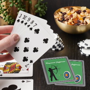 Archery Male Archer Silhouette and Target Playing Cards