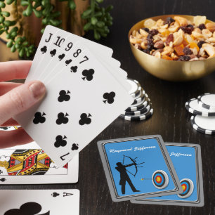 Archery Male Archer Silhouette and Target Playing Cards