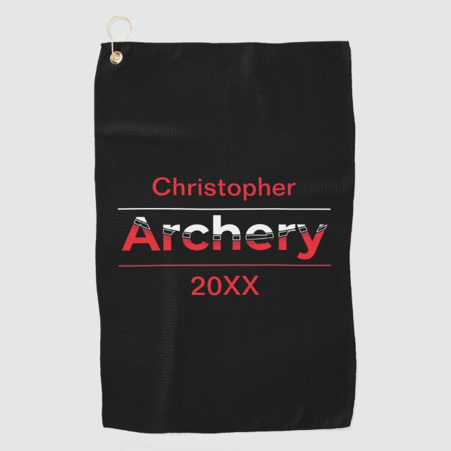 Archery Minimalist Modern Art - Graphic Arch  Golf Towel (Front)