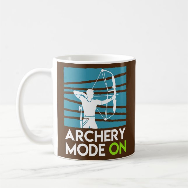 Archery Mode On Compound bow Archer  Coffee Mug (Left)