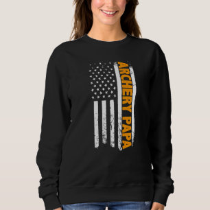 Archery Papa American Flag Father's Day Men's   Sweatshirt
