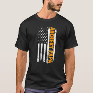 Archery Papa American Flag Father's Day Men's T-Shirt