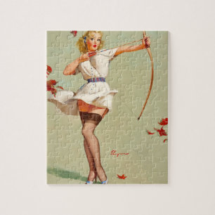 Archery Pin-Up Girl Jigsaw Puzzle
