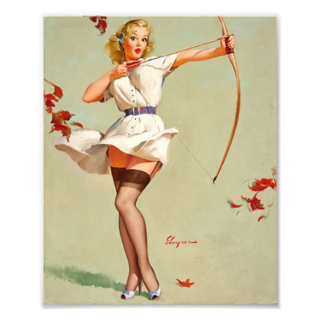 Archery Pin-Up Girl Photo Print (Front)