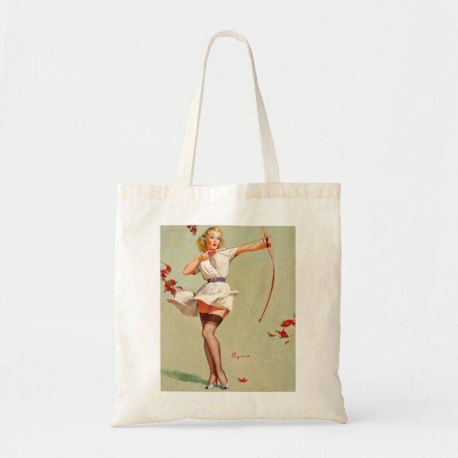 Archery Pin-Up Girl Tote Bag (Front)