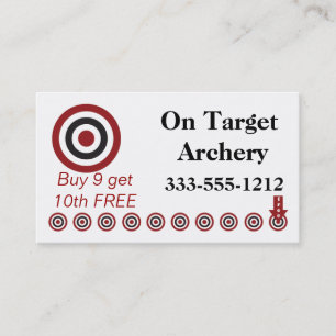 Archery Punch Card Customer Loyalty Business Card