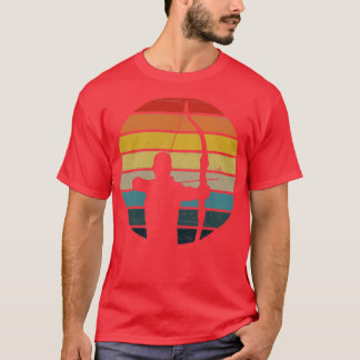 Archery Silhouette On A Distressed Retro Sunset pr T-Shirt