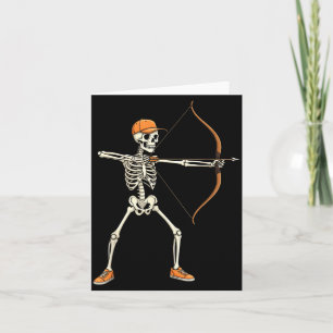 Archery Skeleton Halloween Funny for Men Boys Kids Card