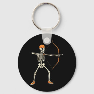 Archery Skeleton Halloween Funny for Men Boys Kids Key Ring