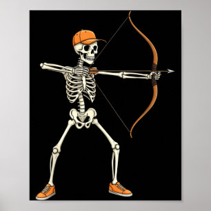Archery Skeleton Halloween Funny for Men Boys Kids Poster
