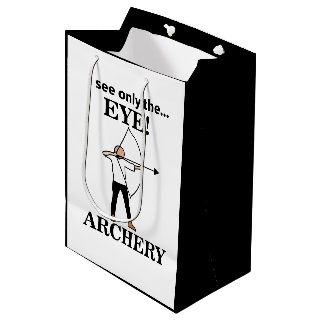 Archery Sport Bow Arrow Archery Medium Gift Bag (Front Angled)