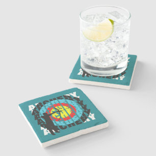 Archery Sport Cool Typography Archers Graphic Stone Coaster