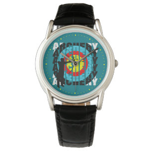 Archery Sport Cool Typography Archers Graphic Wris Watch