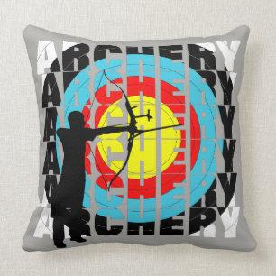 Archery Sport Cool Typography Graphic Cushion