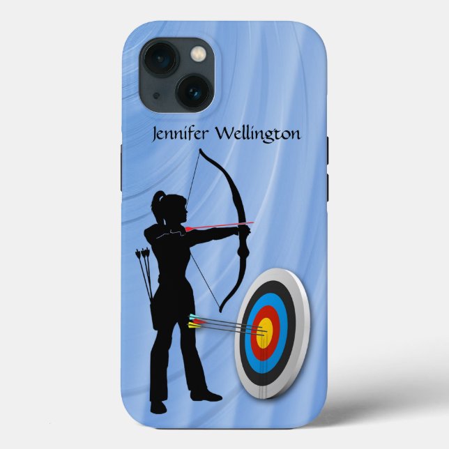 Archery Sports with archer Female and target Case-Mate iPhone Case (Back)
