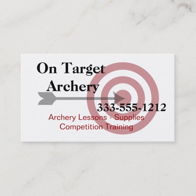 Archery Supplies and Lessons Business Card (Front)