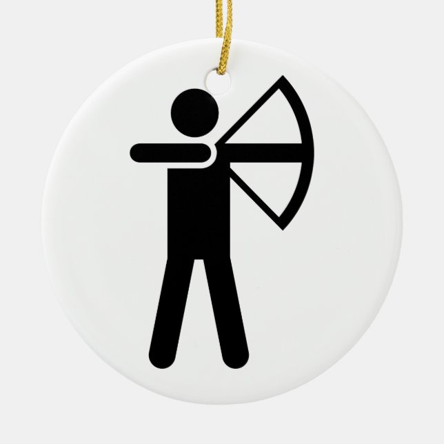 Archery Symbol Ceramic Tree Decoration (Front)