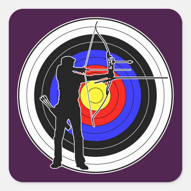 Archery & target 01 square sticker (Front)