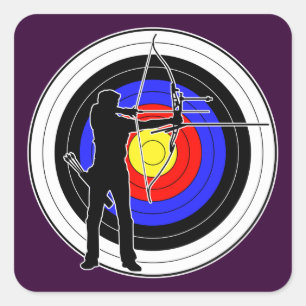 Archery & target 01 square sticker