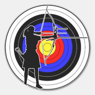 Archery & target 02 classic round sticker