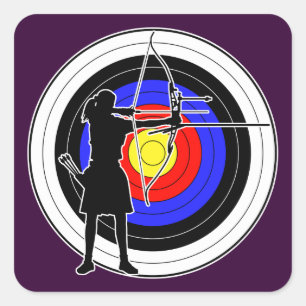 Archery & target 02 square sticker